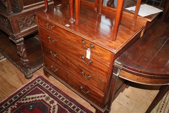 George III mahogany chest fitted four drawers(-)